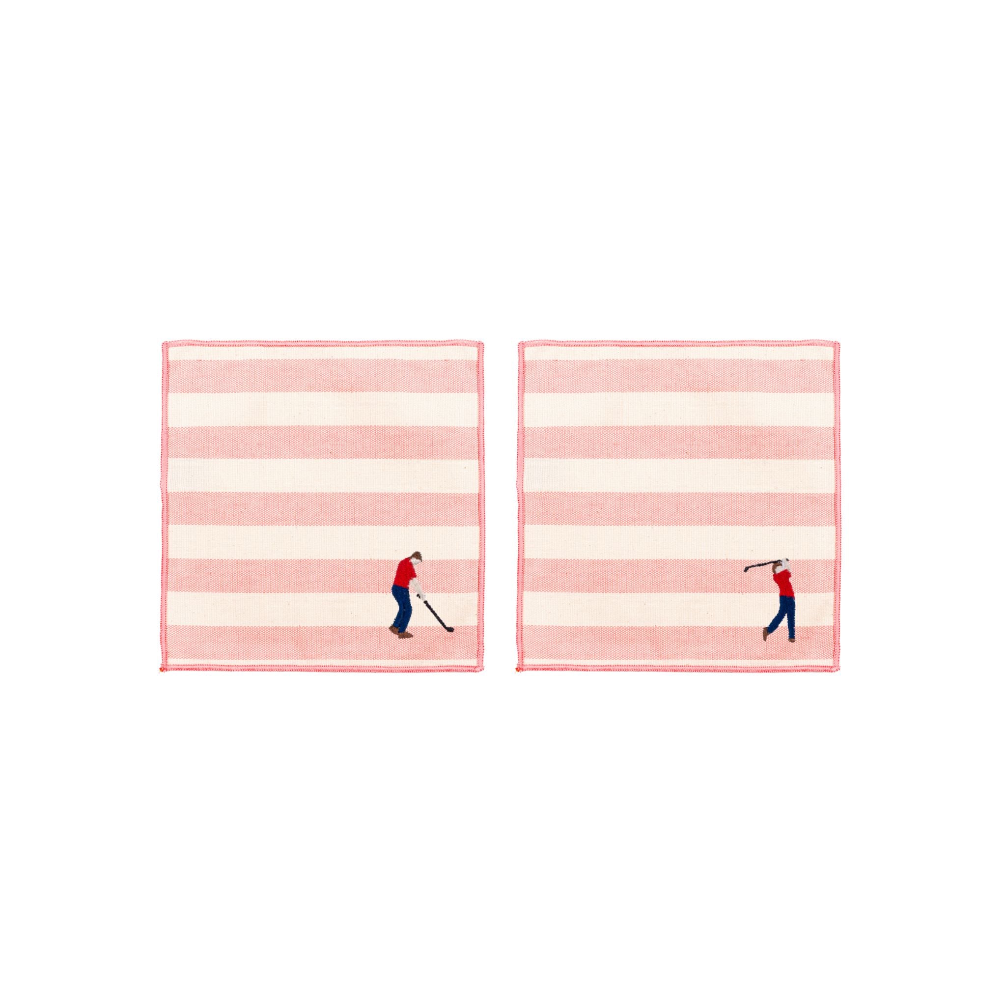 Barra napkin with retro sportsmen