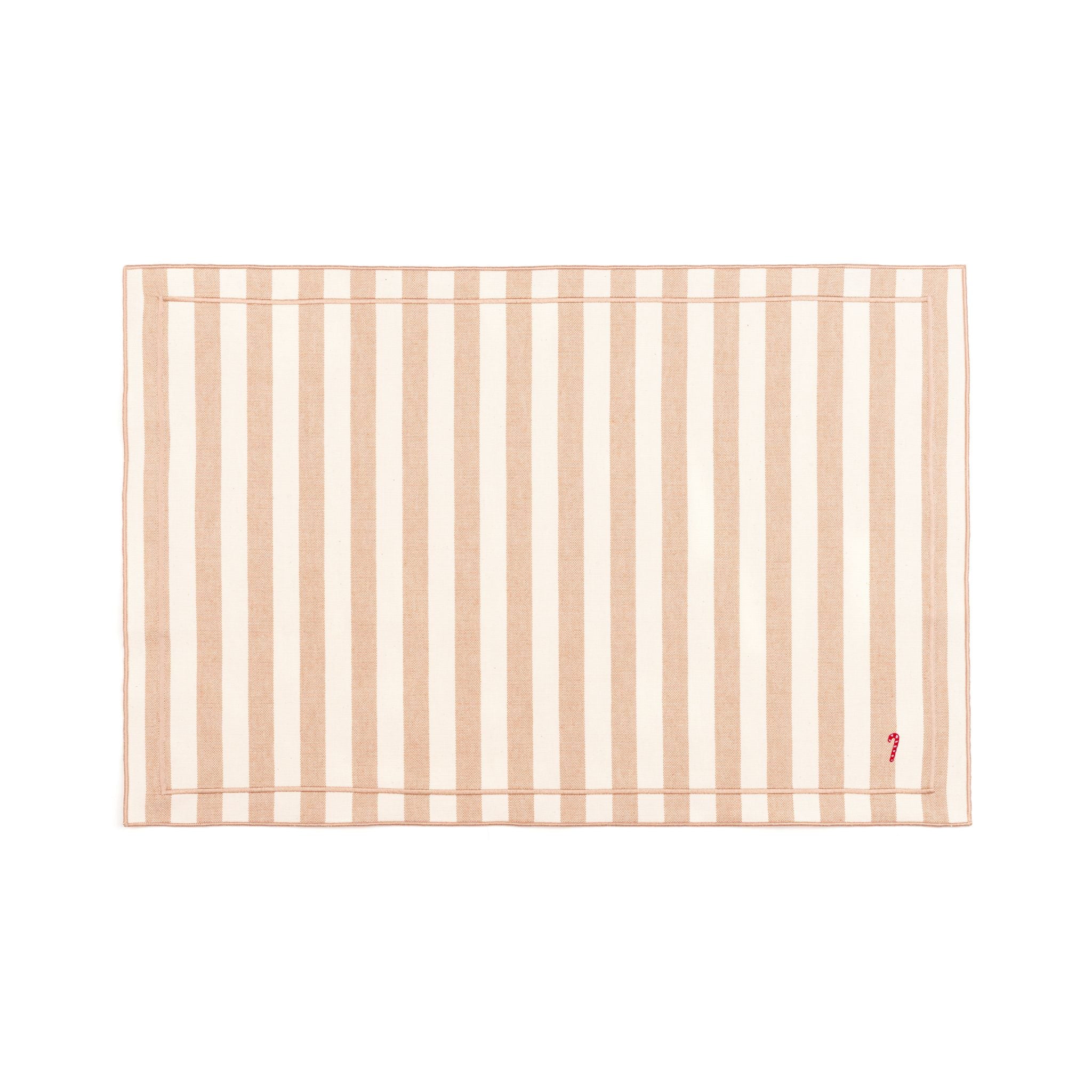 Barra cotton table linen with embroidered small Christmas motifs