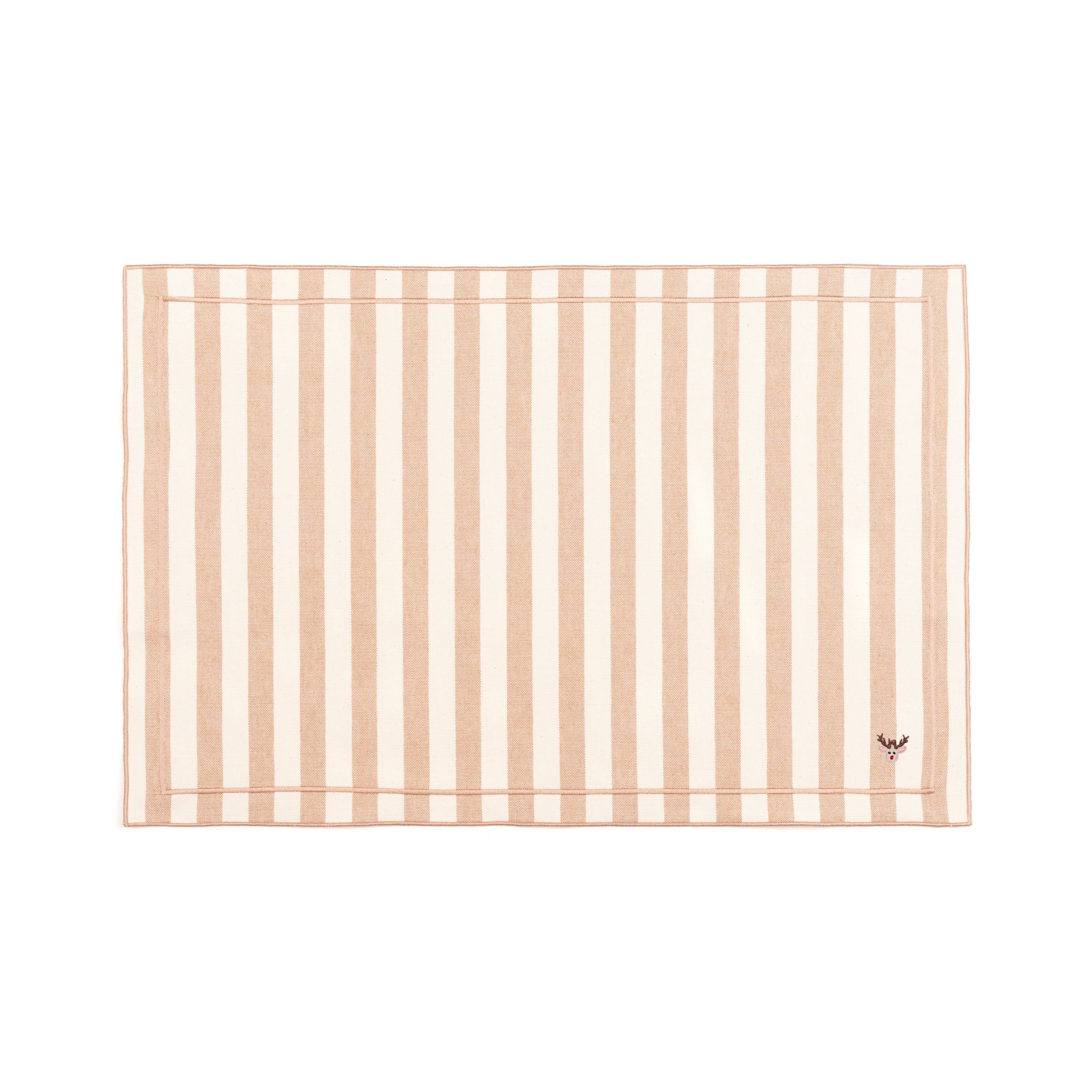 Barra cotton table linen with embroidered small Christmas motifs