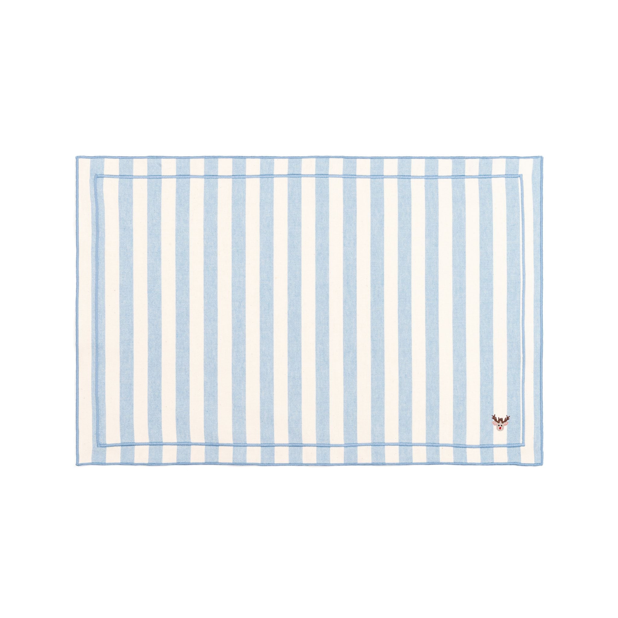 Barra cotton table linen with embroidered small Christmas motifs