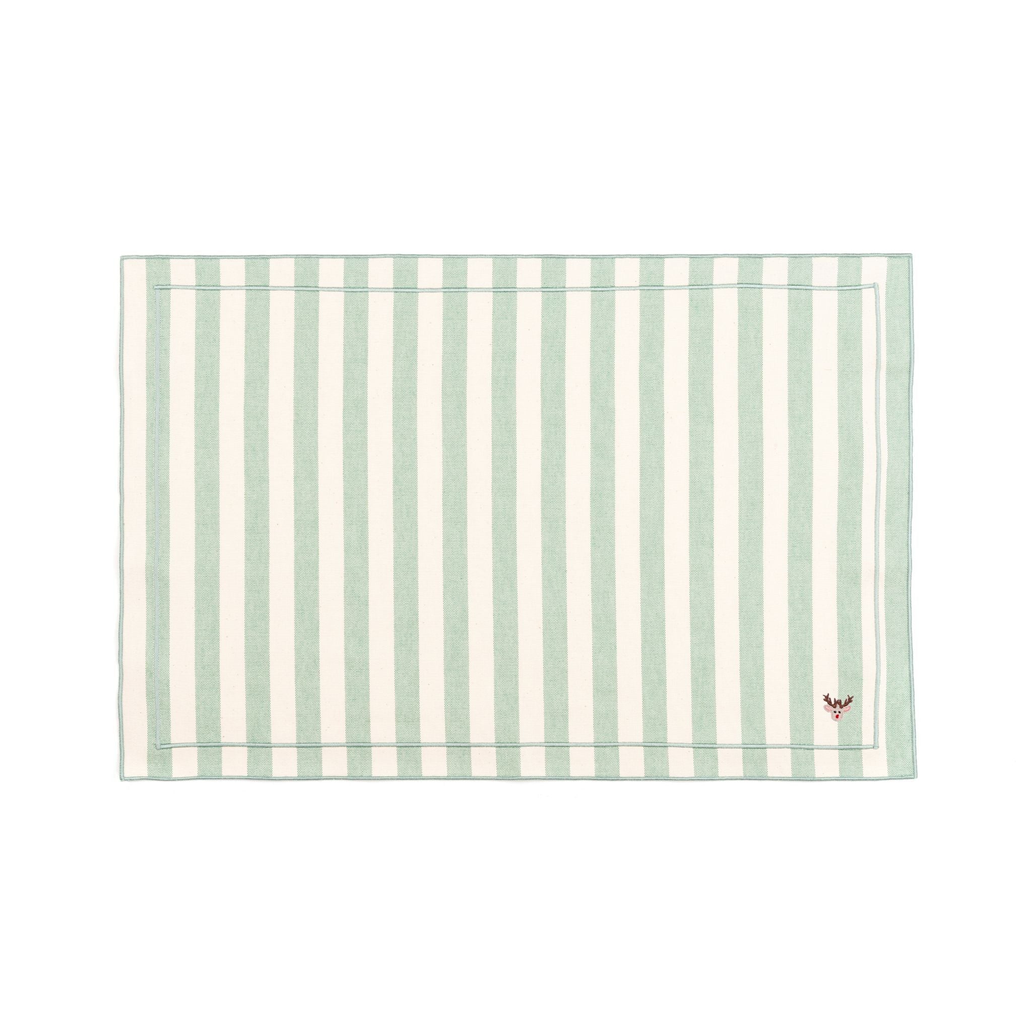 Barra cotton table linen with embroidered small Christmas motifs