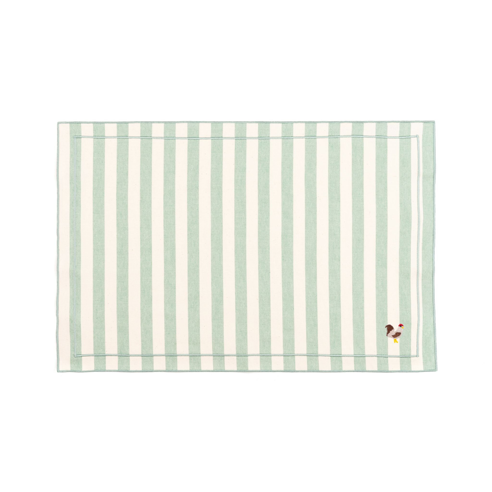Barra cotton table linen with embroidered farm animals