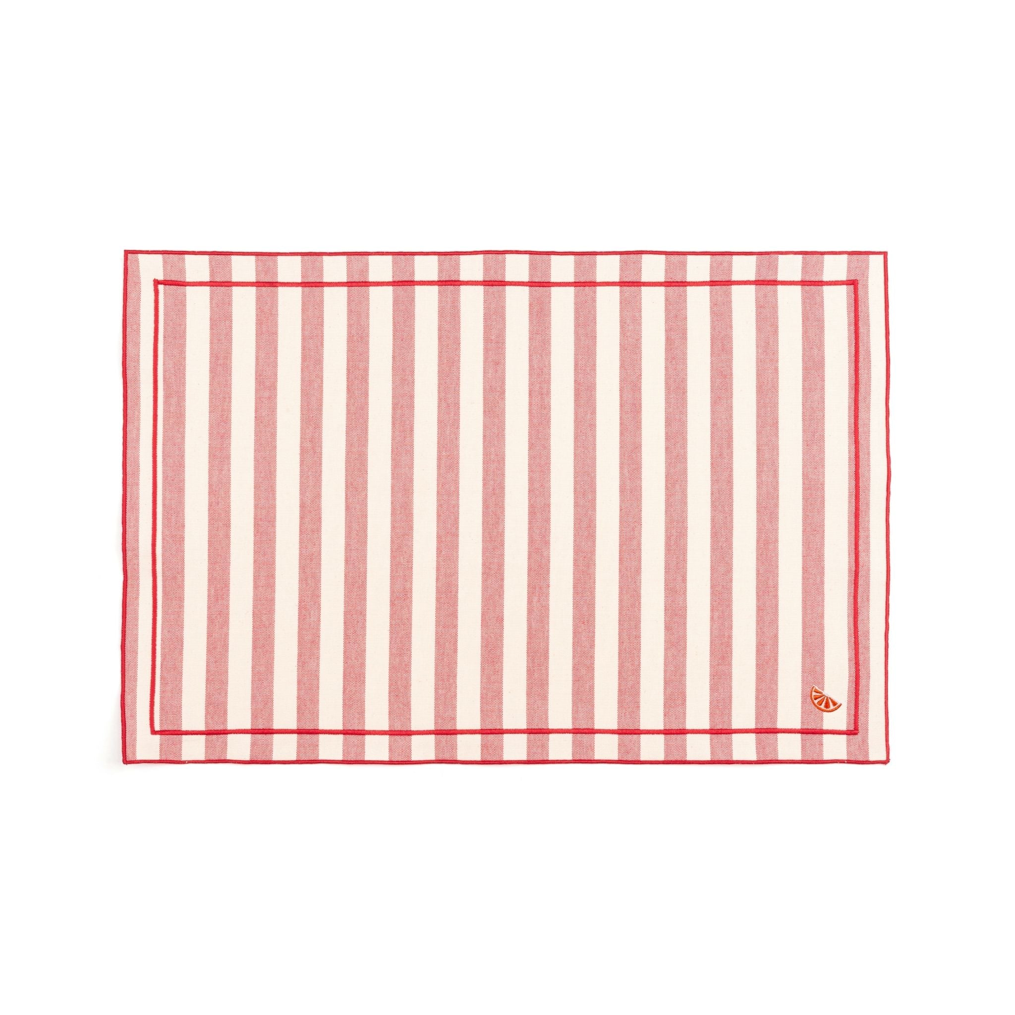 Barra cotton table linen with embroidered fruits