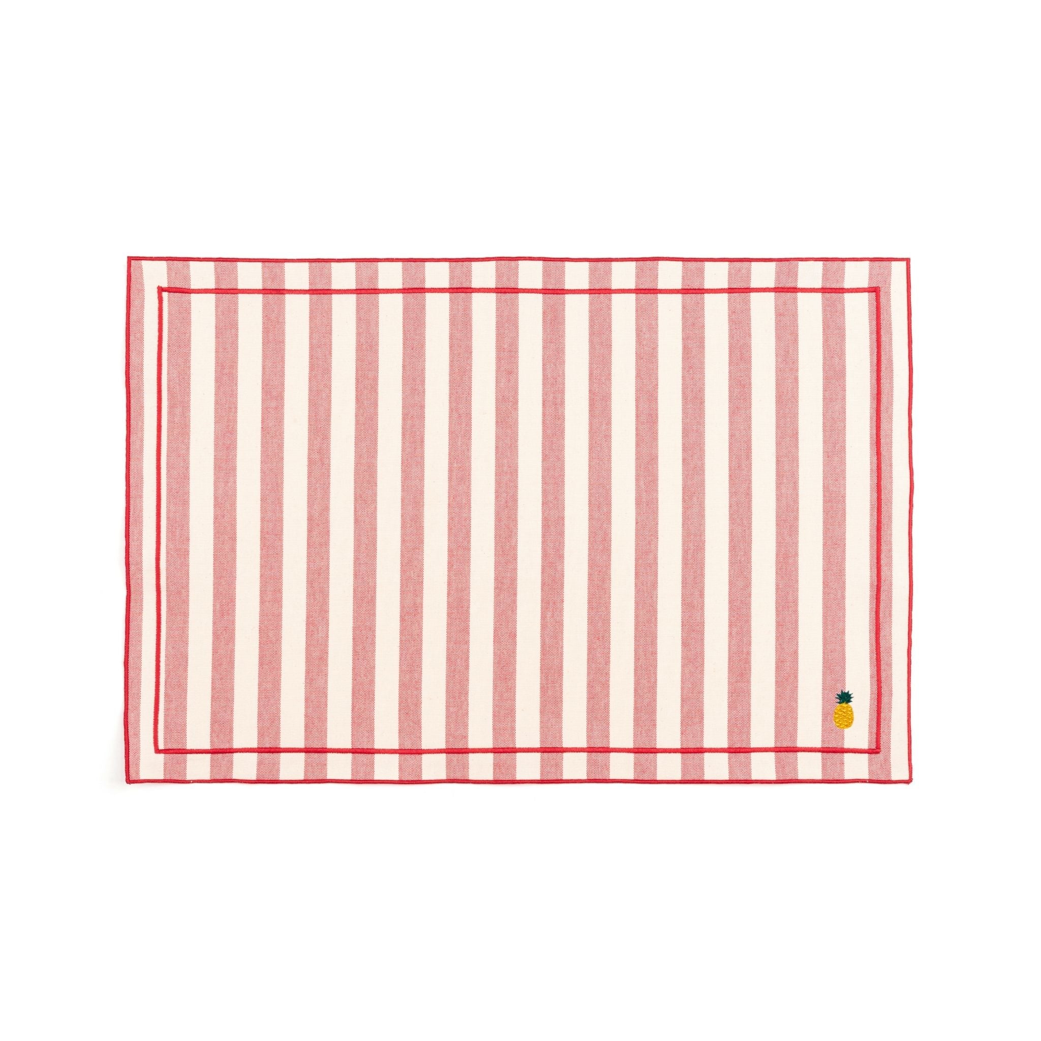 Barra cotton table linen with embroidered fruits