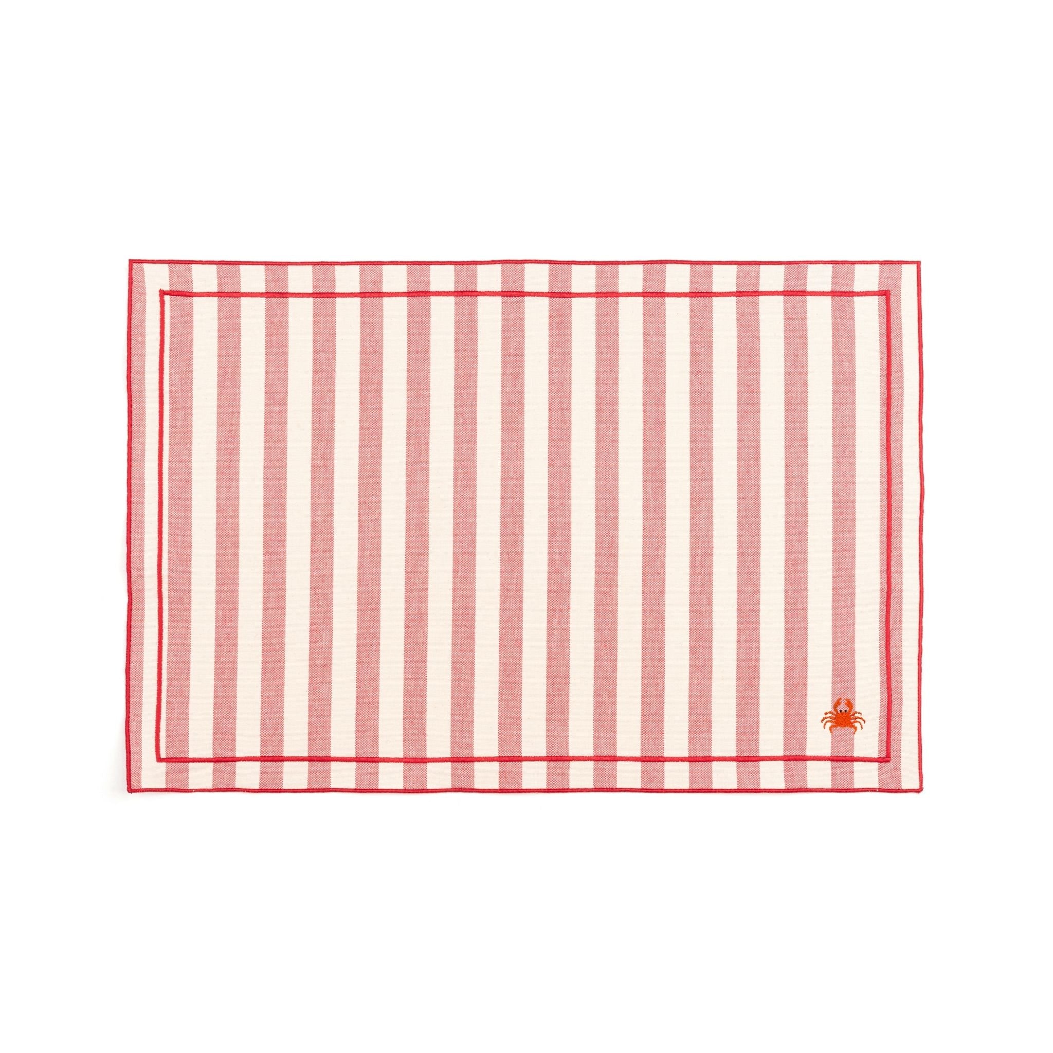 Barra cotton table linen with embroidered summer motifs