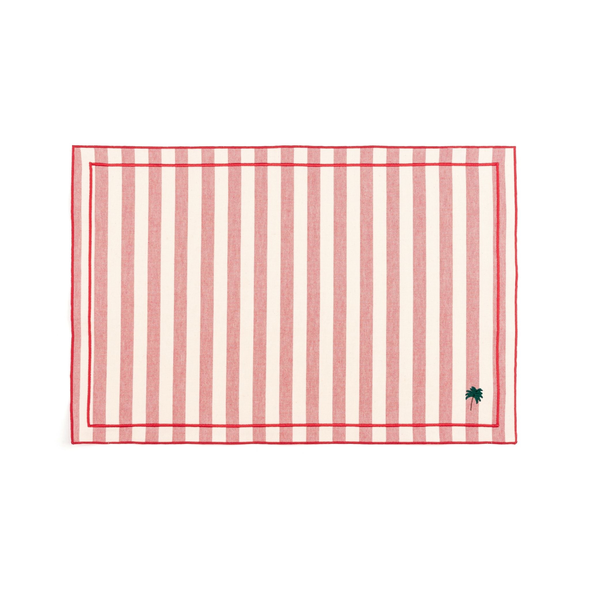 Barra cotton table linen with embroidered summer motifs