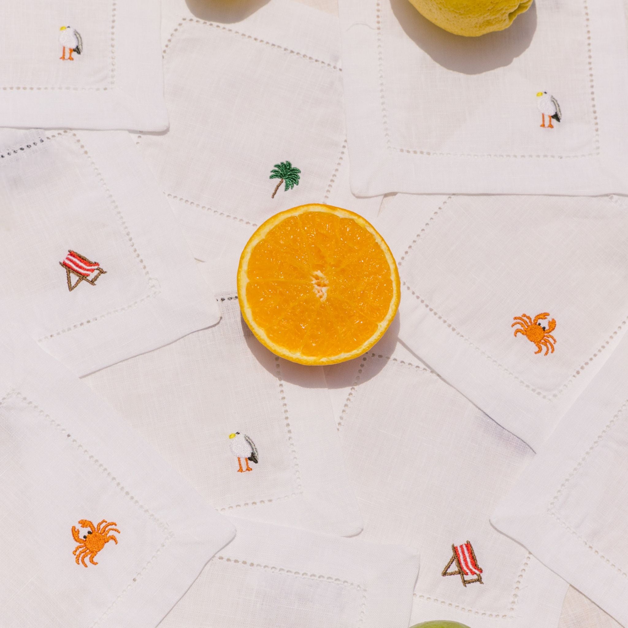 Mafra cotton napkins with summer embroidery