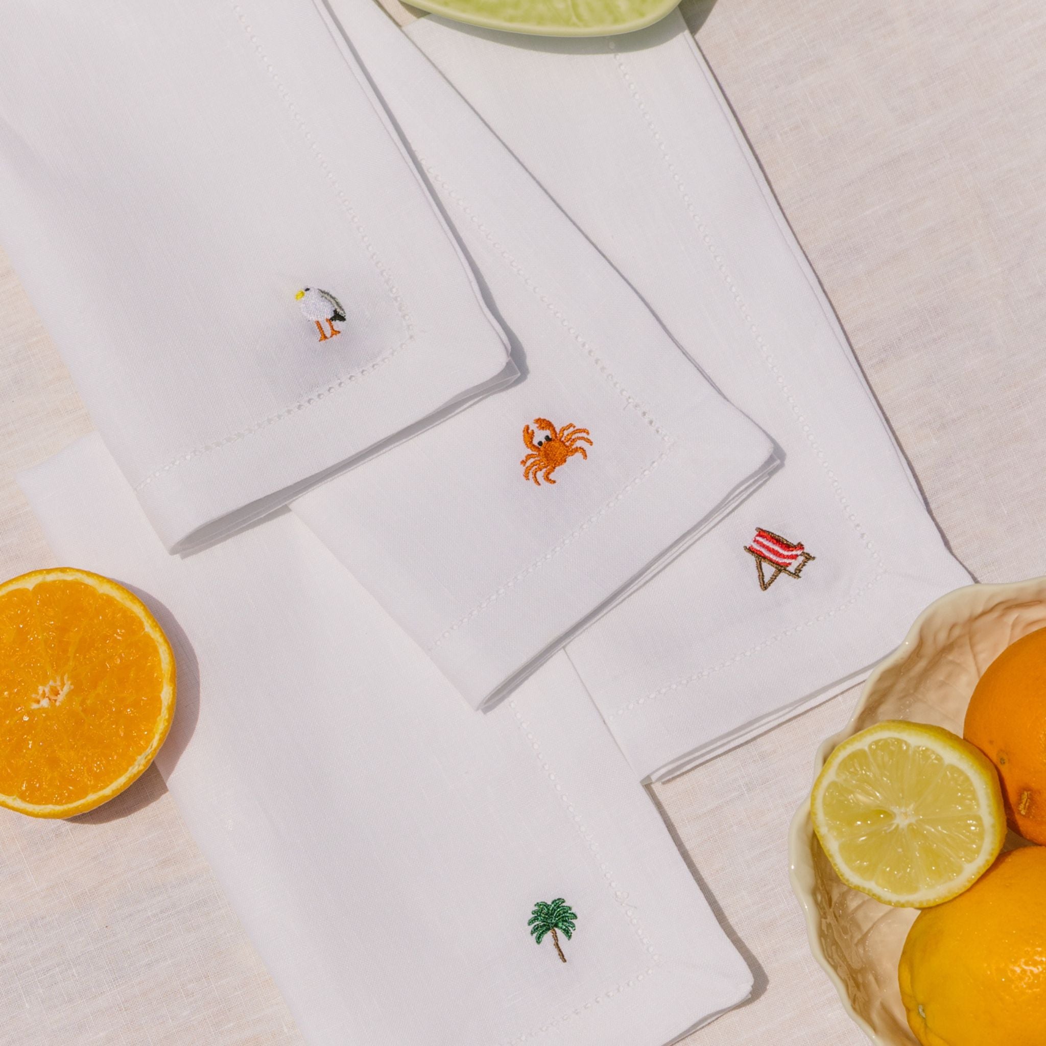 Mafra cotton napkins with summer embroidery