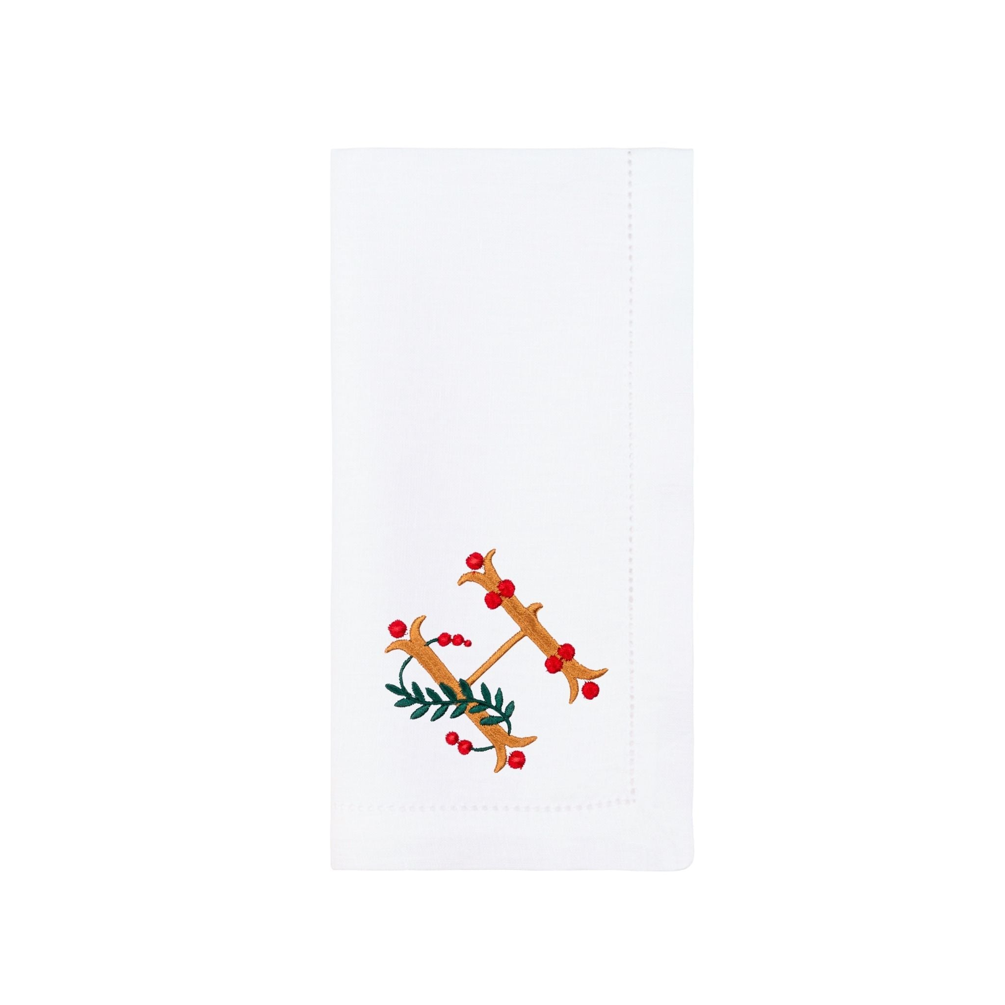 Mafra napkins embroidered with gold Christmas letters (Pack of 2) - Torres Novas