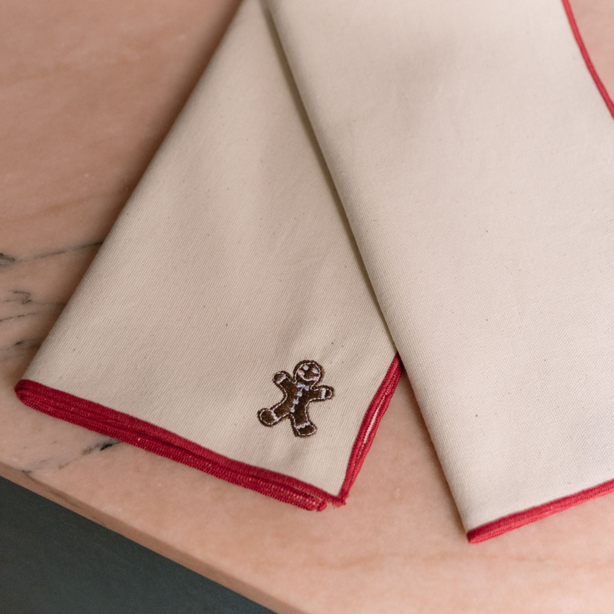 Ecru Nazaré napkins with christmas embroidery - Torres Novas