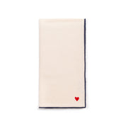 Ecru Nazaré napkins with heart embroidery