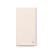 Ecru Nazaré napkins with heart embroidery