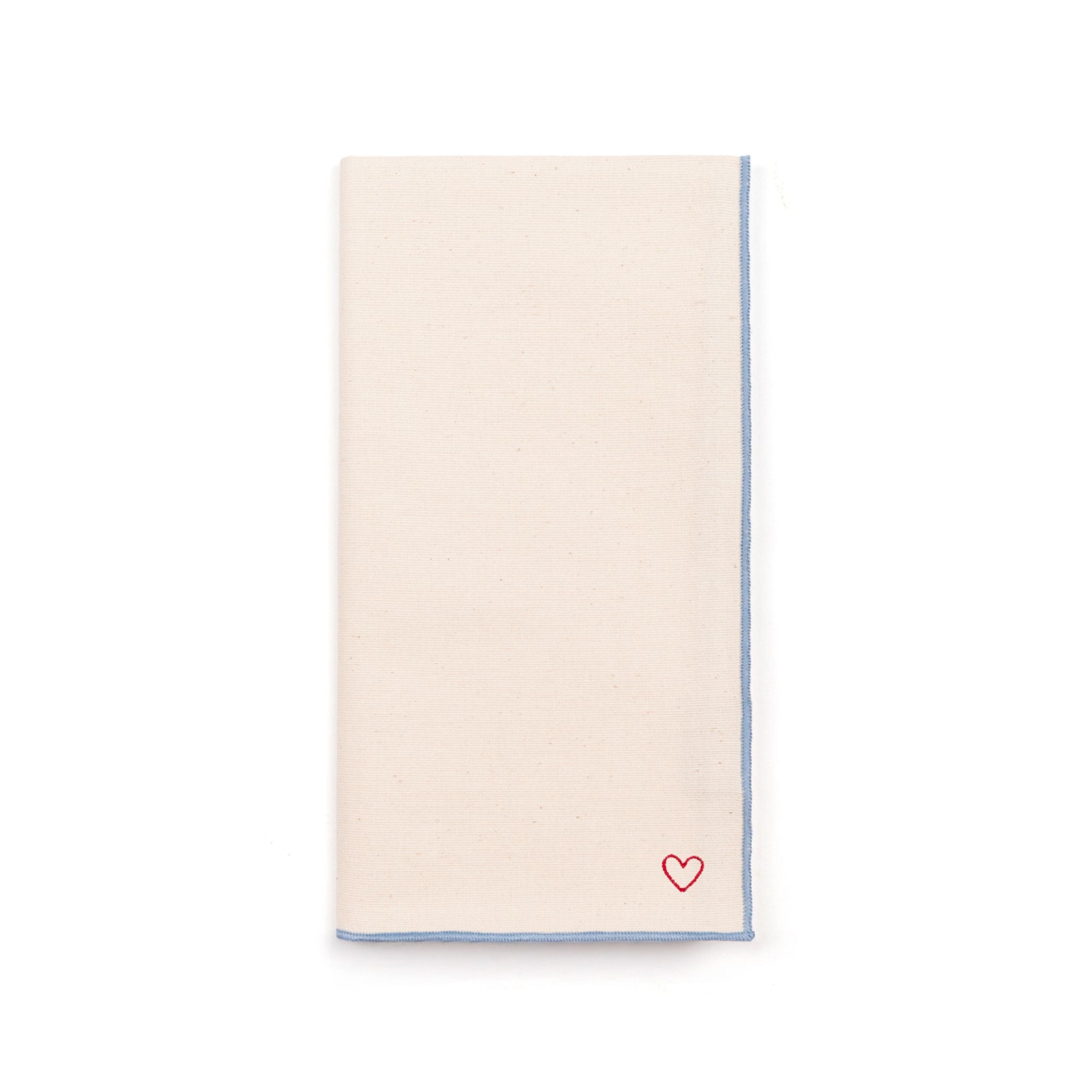 Ecru Nazaré napkins with heart embroidery