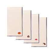 Ecru Nazaré napkins with autumn embroidery