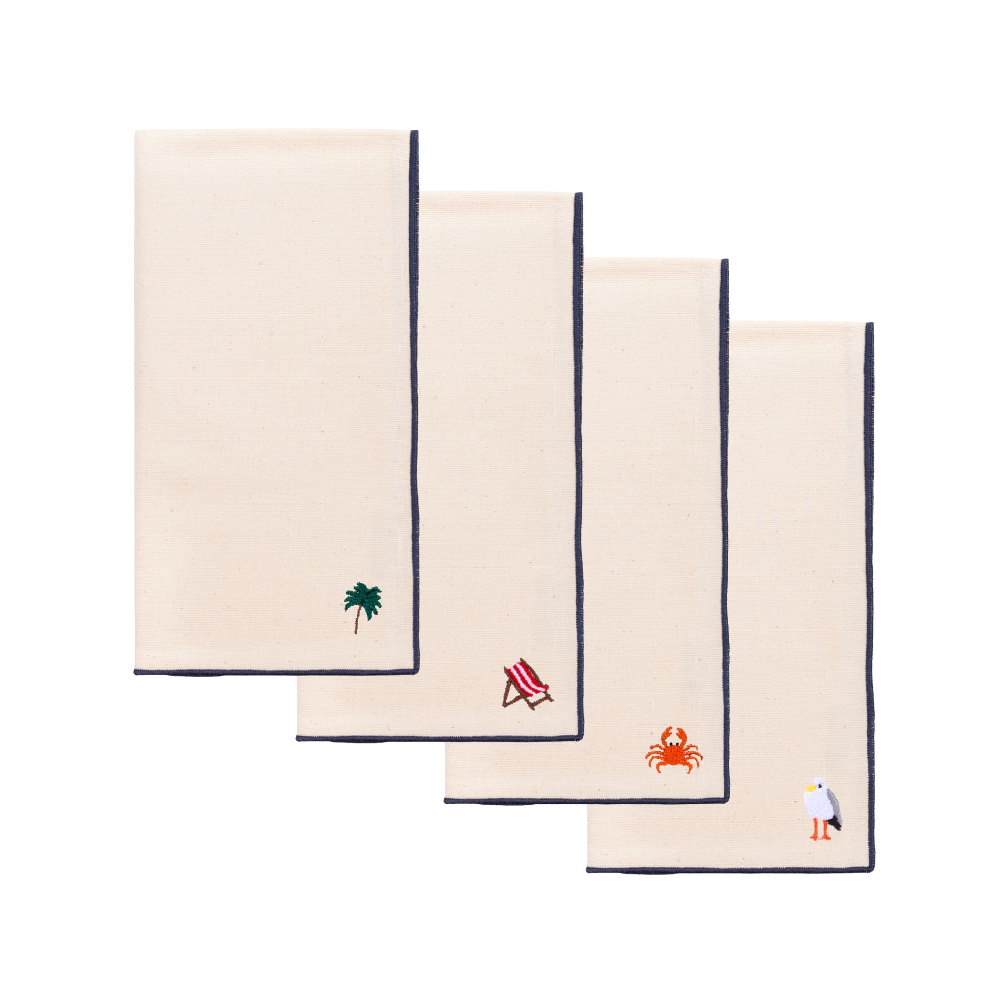 Ecru Nazaré napkins with summer embroidery - Torres Novas
