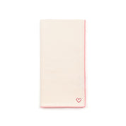 Ecru Nazaré napkins with heart embroidery