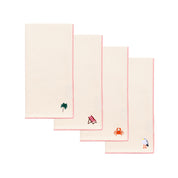 Ecru Nazaré napkins with summer embroidery - Torres Novas