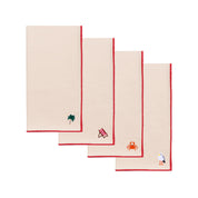 Ecru Nazaré napkins with summer embroidery - Torres Novas