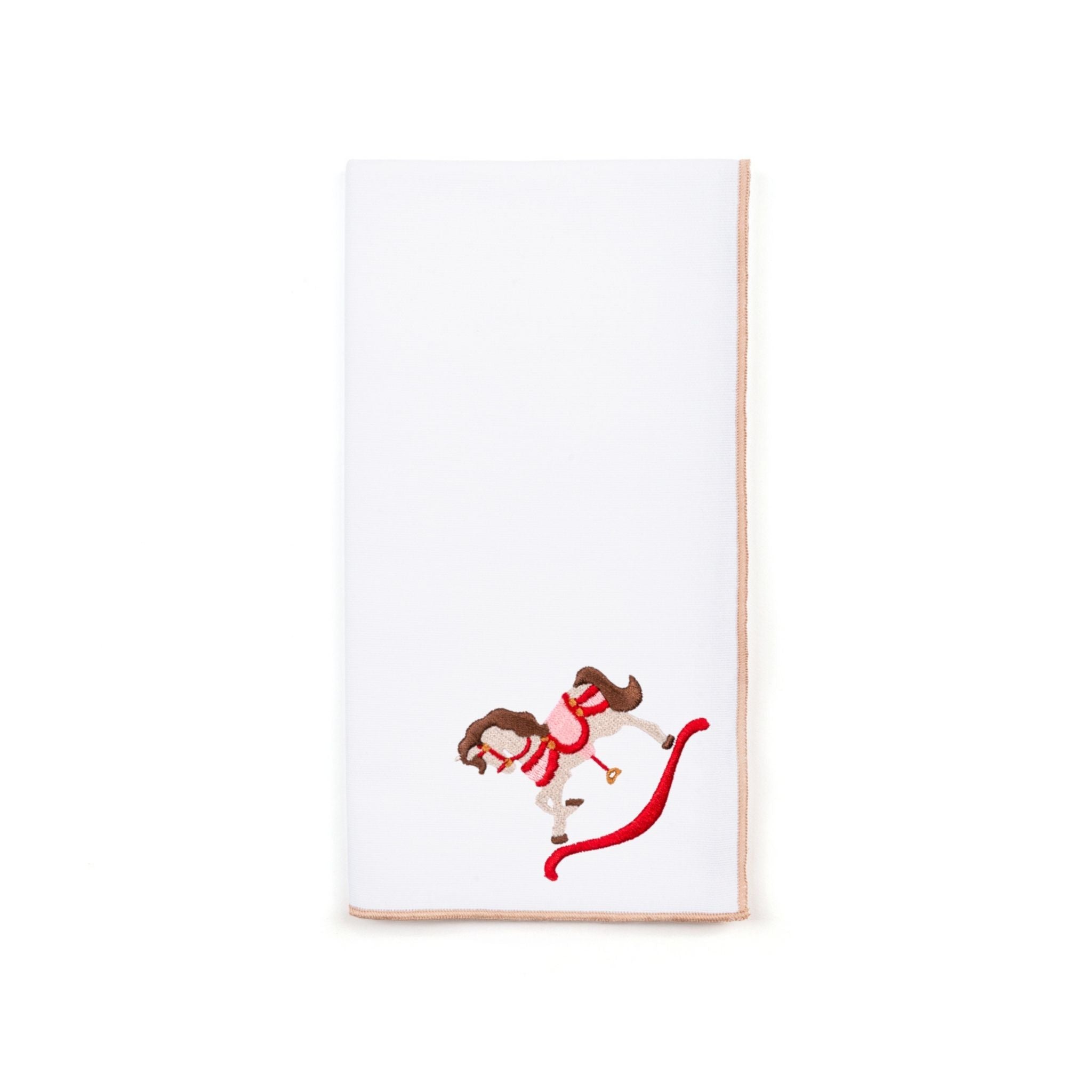 White Nazaré napkins with horse embroidery - Torres Novas