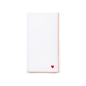 White Nazaré napkins with heart embroidery