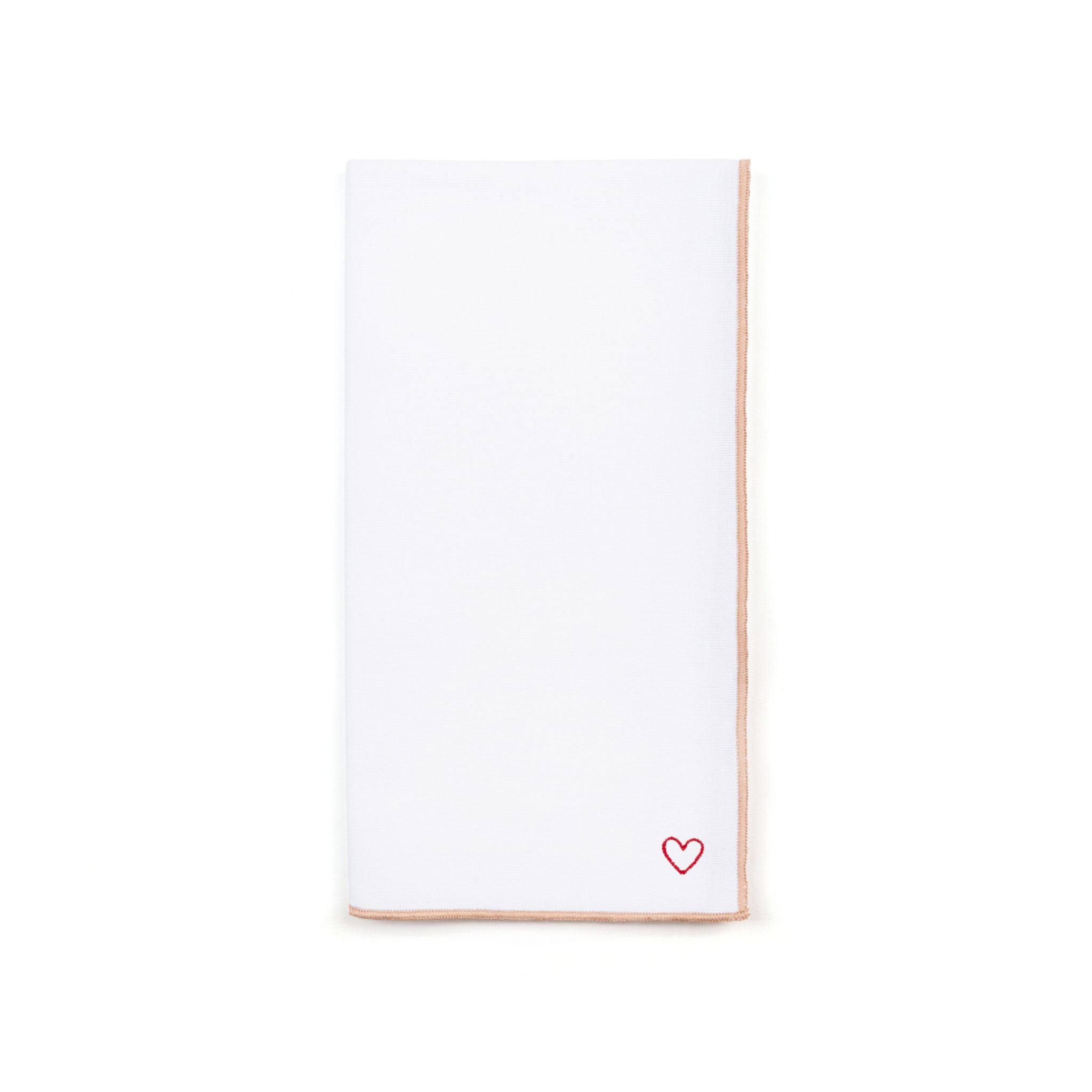 White Nazaré napkins with heart embroidery
