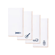White Nazaré napkins with Portugal embroidery - Torres Novas
