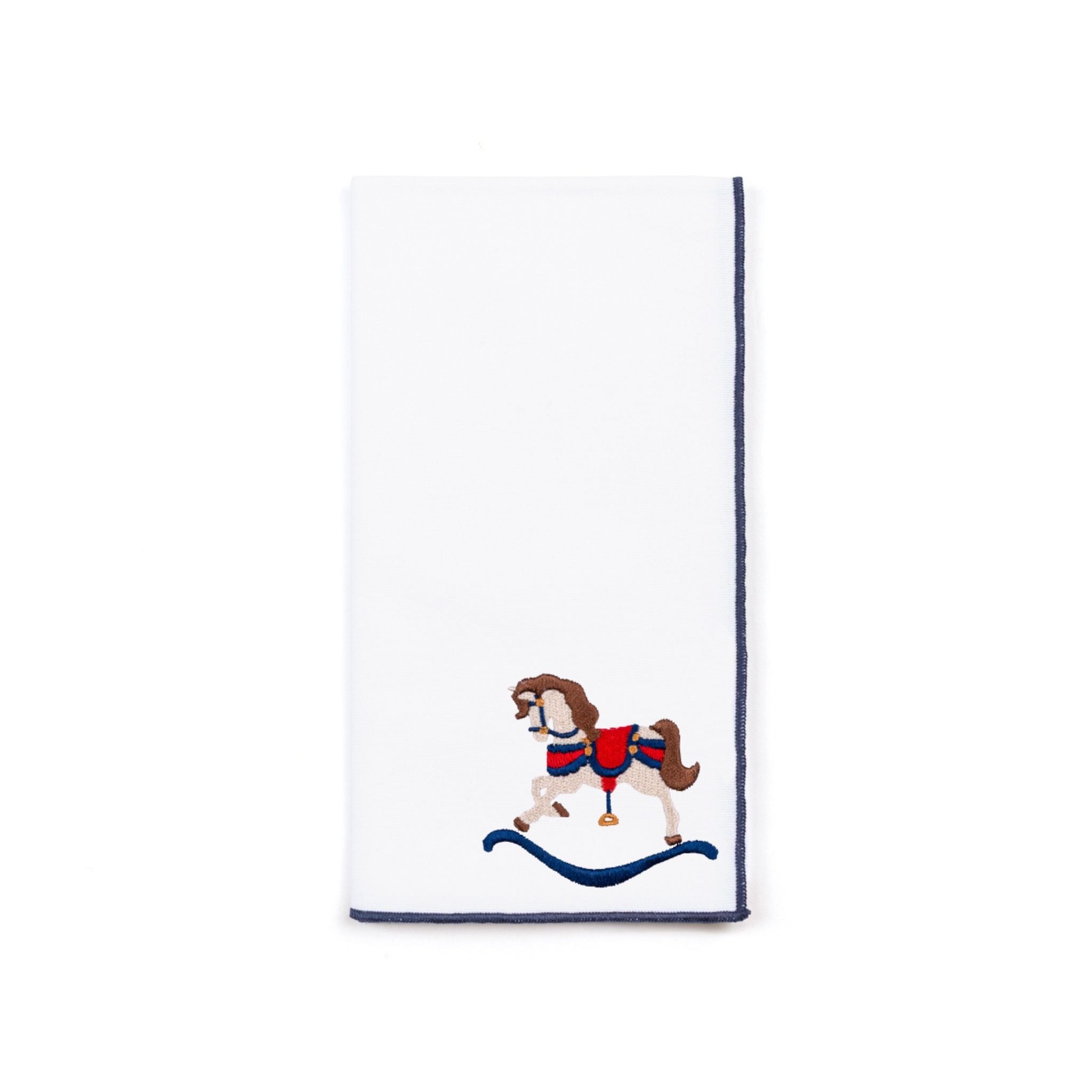 White Nazaré napkins with horse embroidery