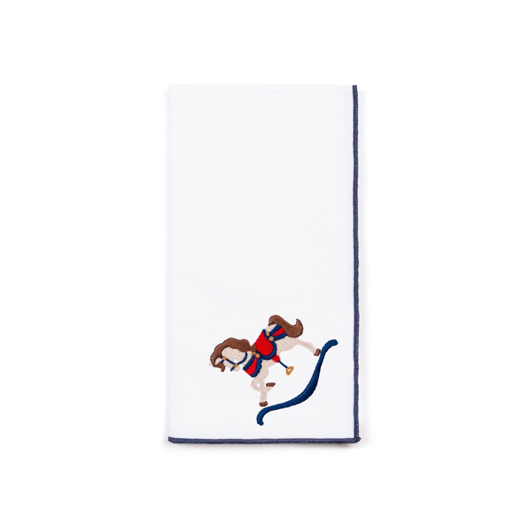 White Nazaré napkins with horse embroidery - Torres Novas