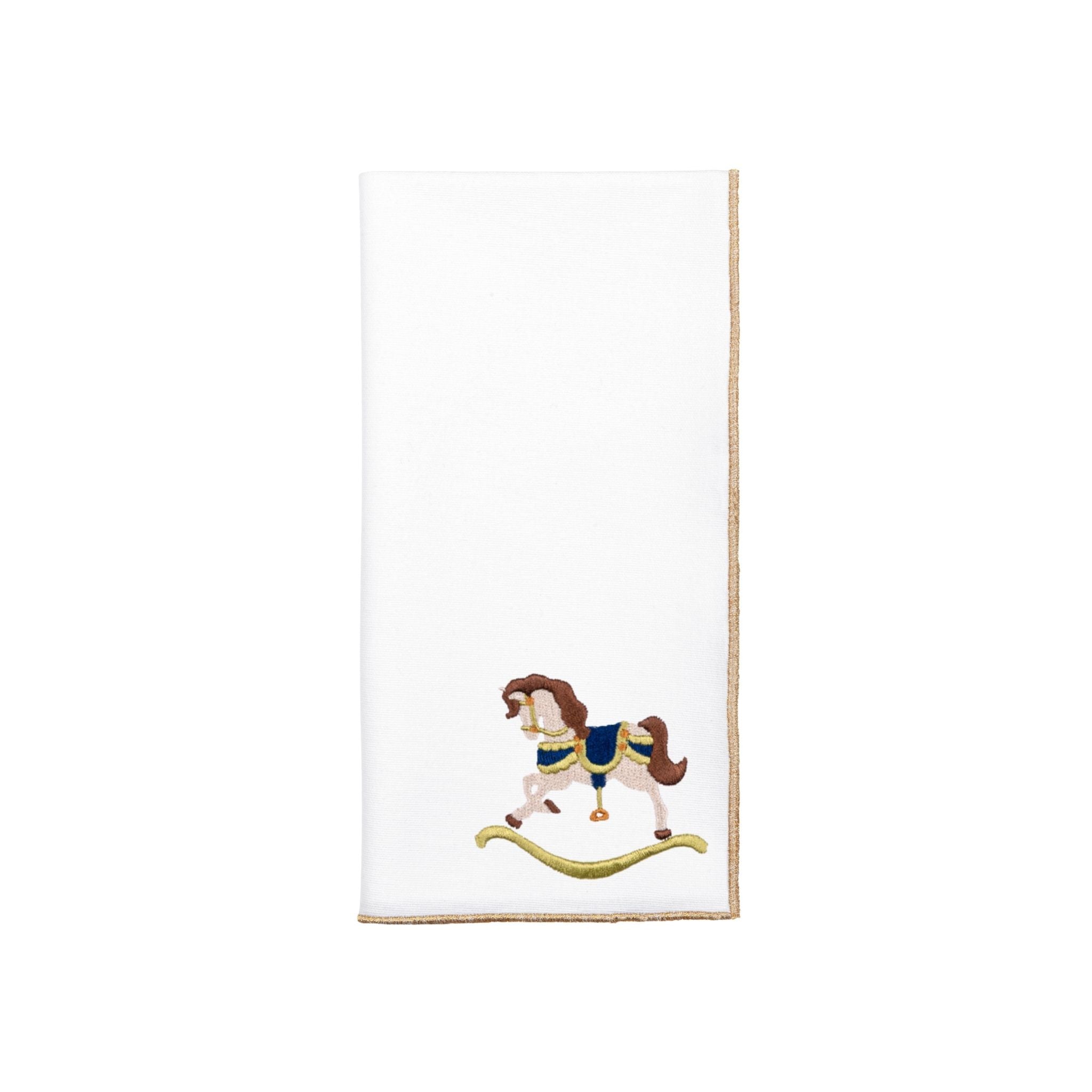 White Nazaré napkins with horse embroidery - Torres Novas
