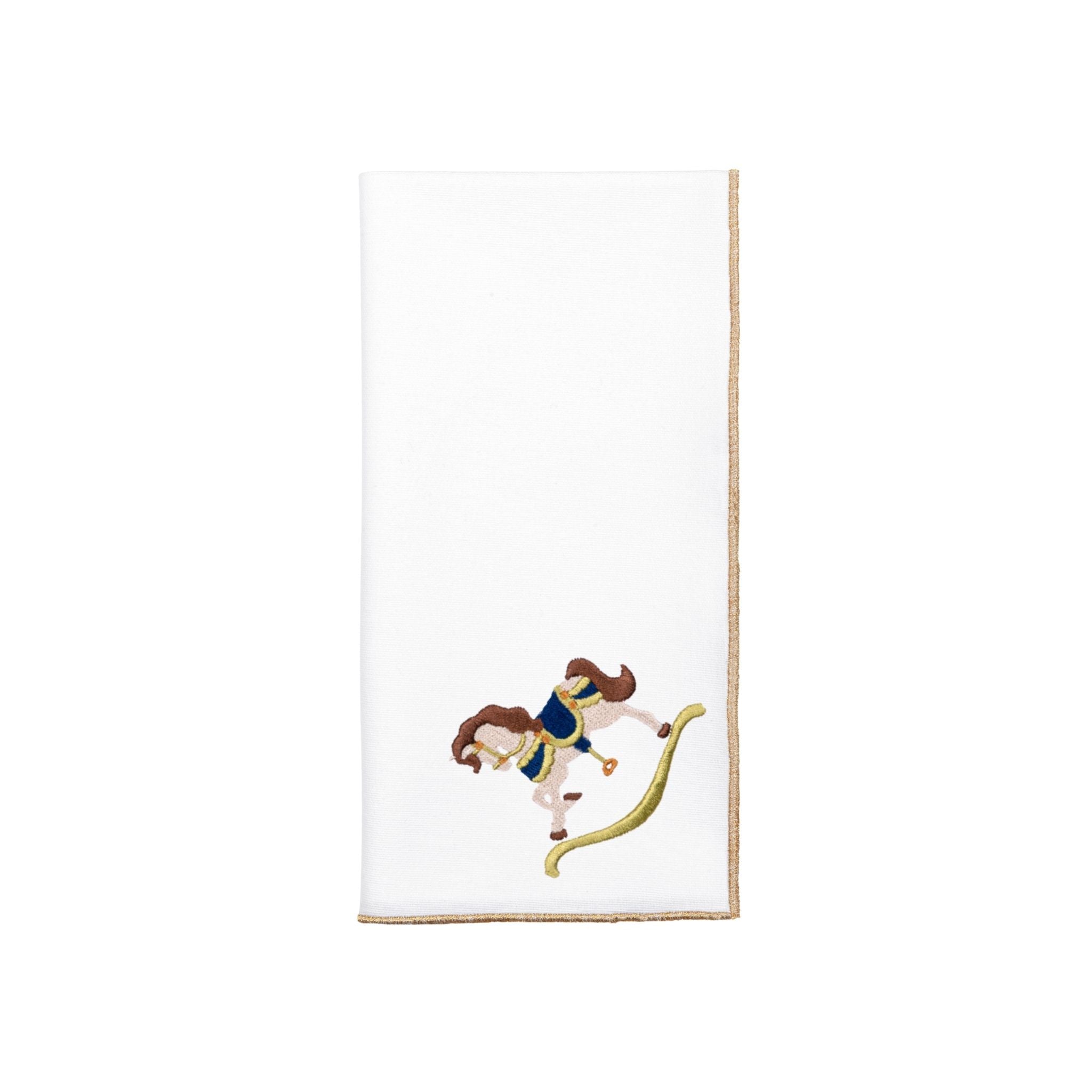 White Nazaré napkins with horse embroidery - Torres Novas