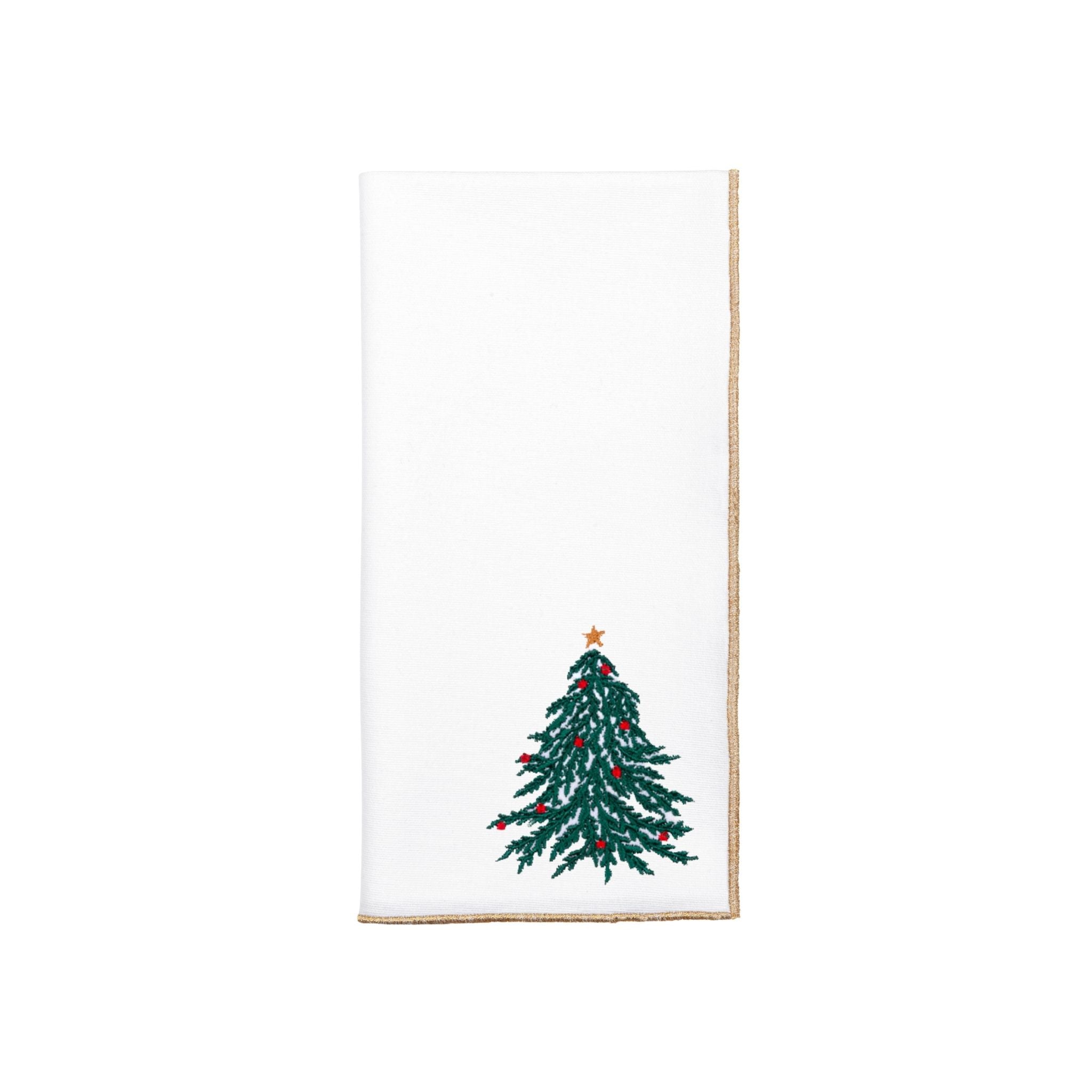 White Nazaré napkins with christmas tree and wreath embroidery - Torres Novas