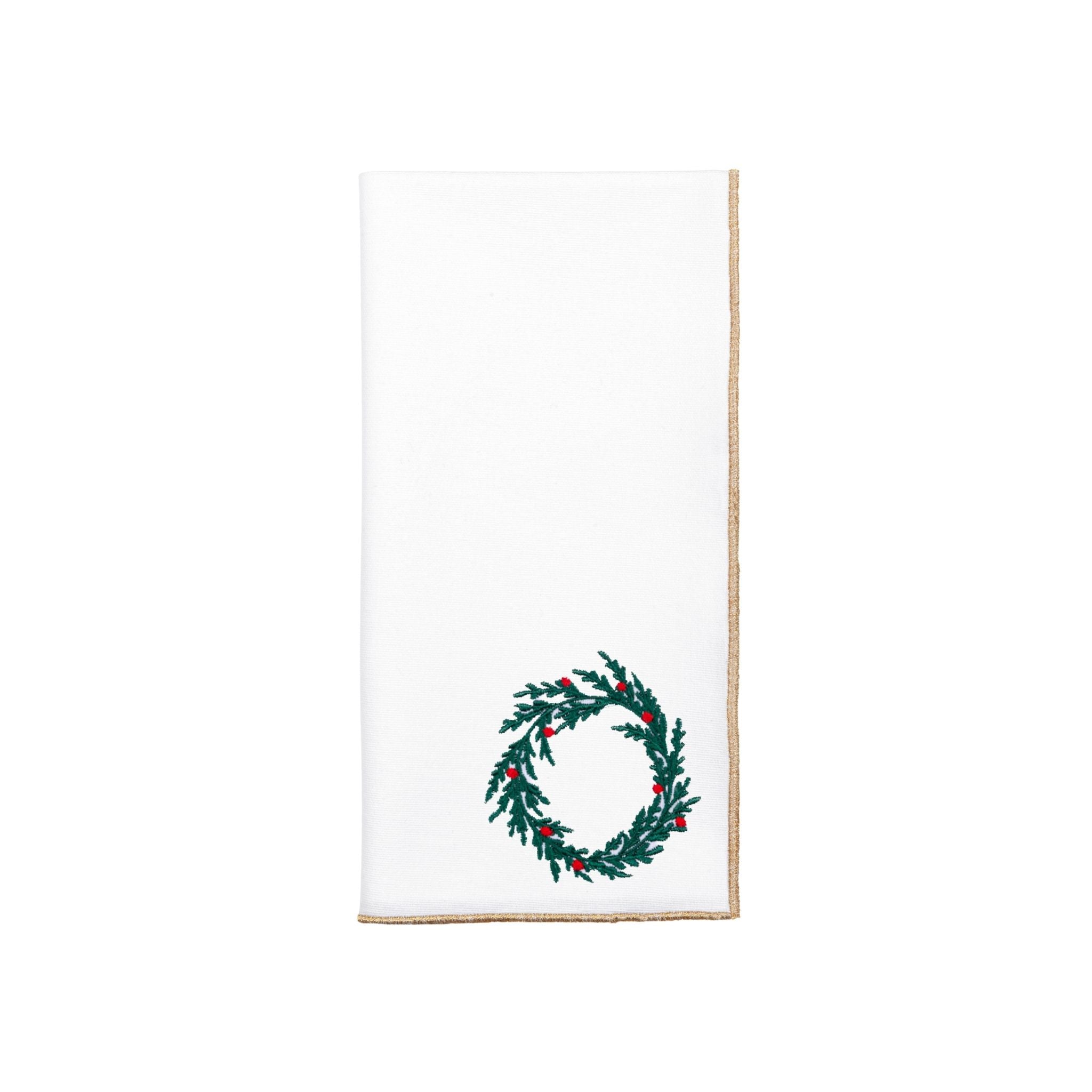 White Nazaré napkins with christmas tree and wreath embroidery - Torres Novas