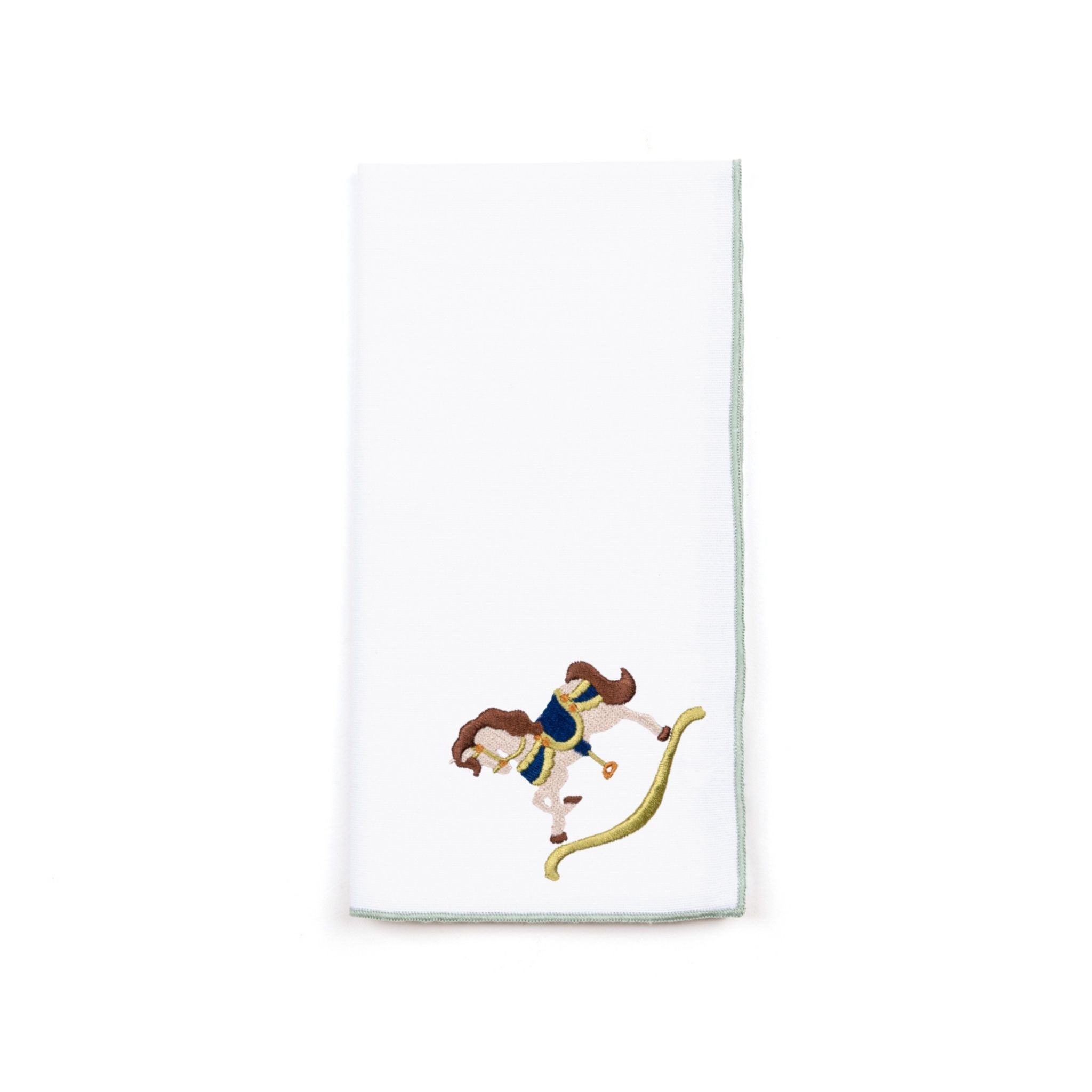 White Nazaré napkins with horse embroidery - Torres Novas
