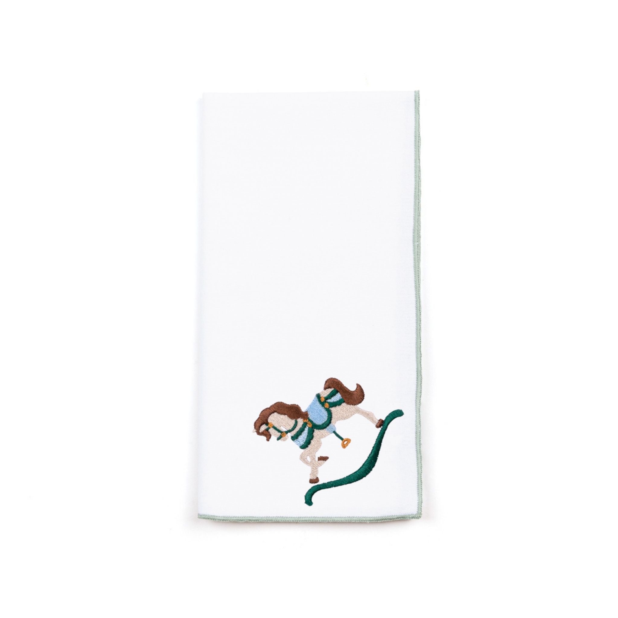 White Nazaré napkins with horse embroidery - Torres Novas