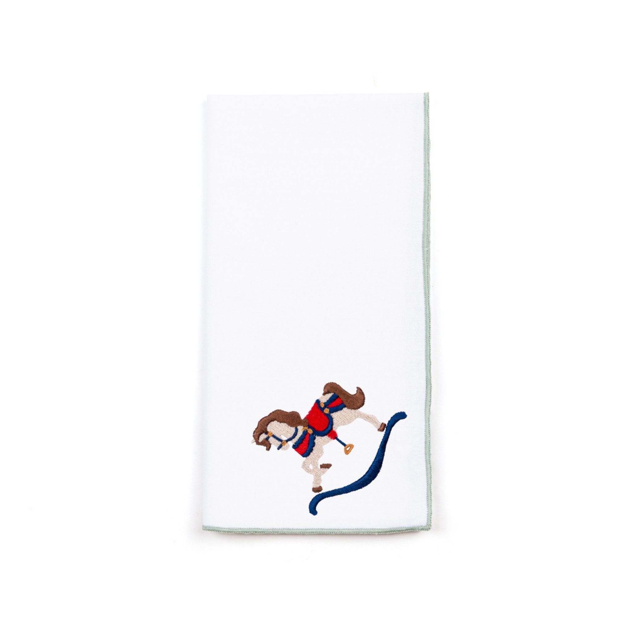 White Nazaré napkins with horse embroidery - Torres Novas