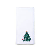 White Nazaré napkins with christmas tree and wreath embroidery - Torres Novas