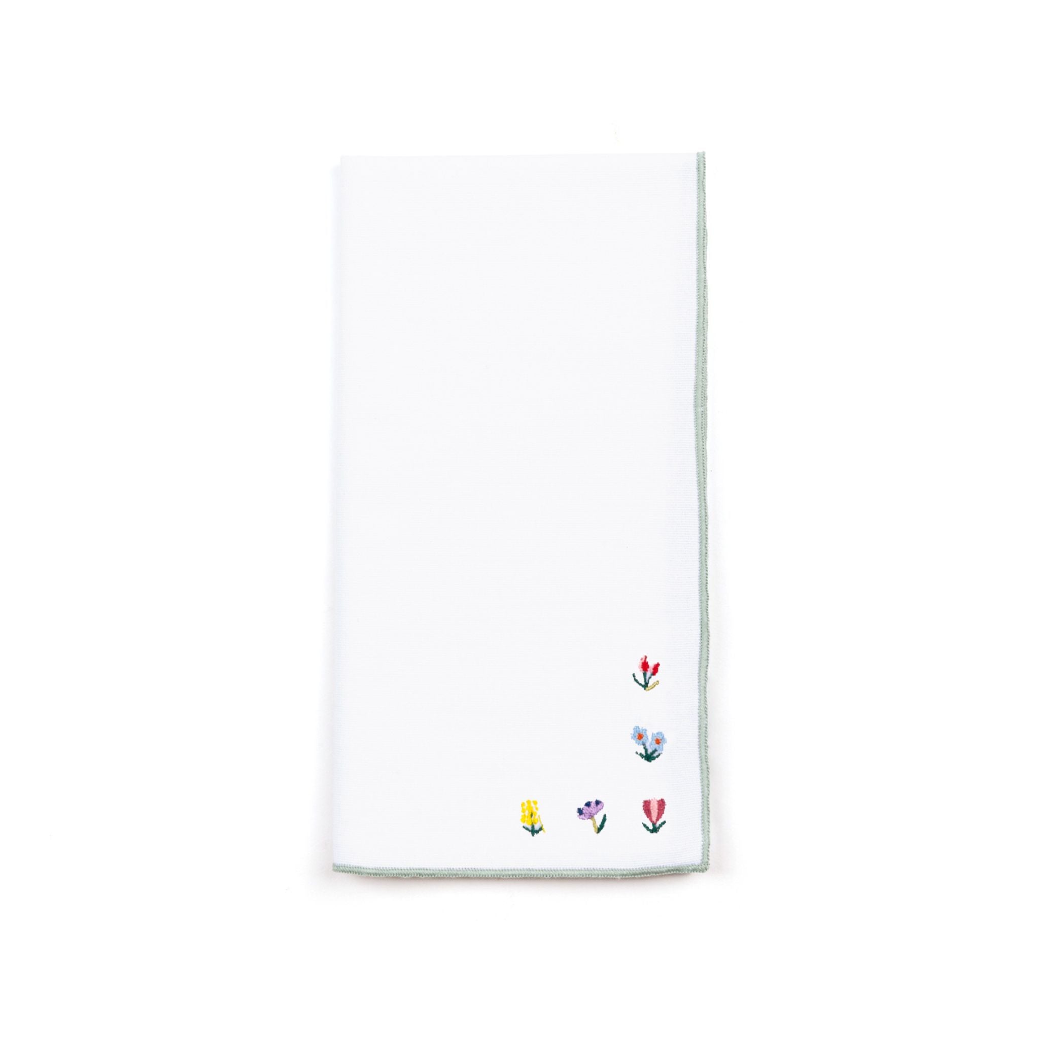 Nazaré white napkins with flower embroidery