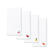 White Nazaré napkins with fruit embroidery - Torres Novas