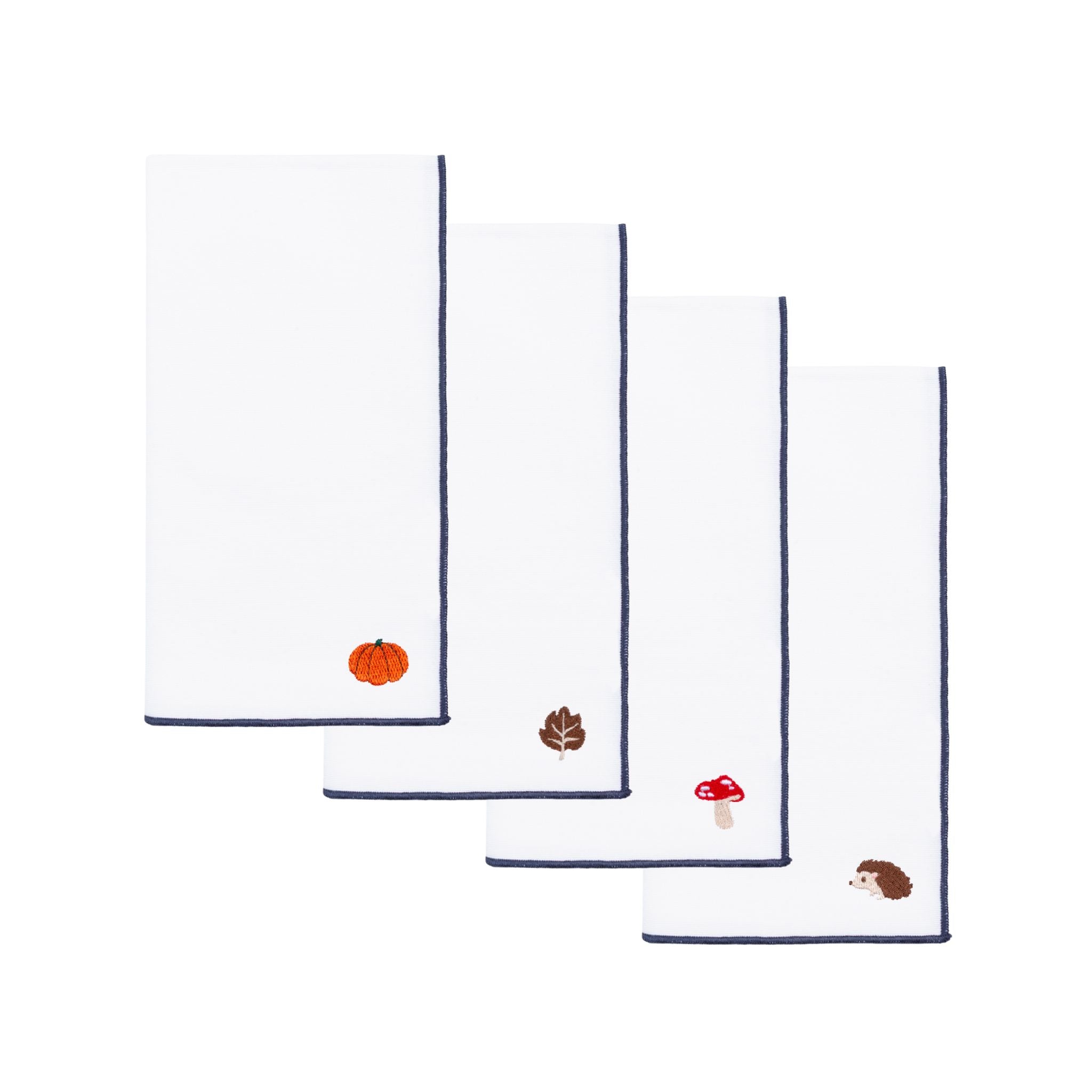 White Nazaré napkins with autumn embroidery