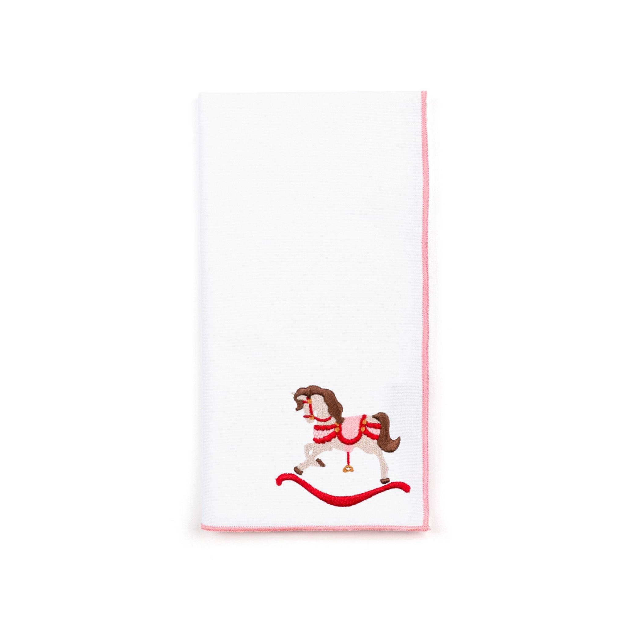 White Nazaré napkins with horse embroidery - Torres Novas