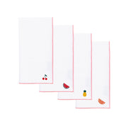 White Nazaré napkins with fruit embroidery - Torres Novas