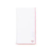 White Nazaré napkins with heart embroidery