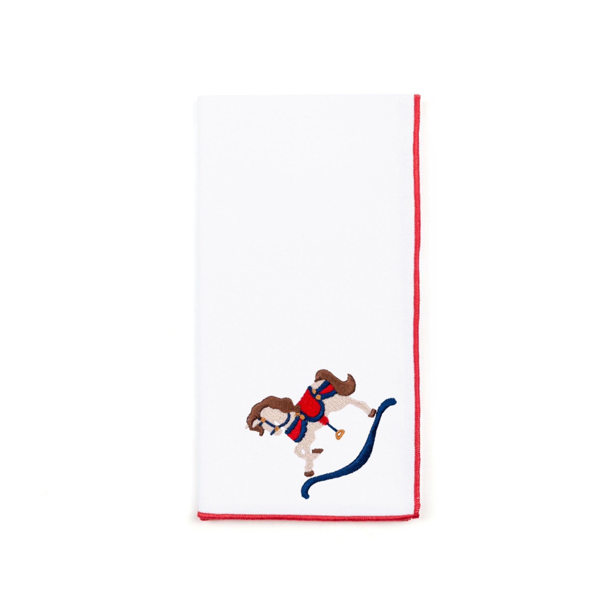 White Nazaré napkins with horse embroidery - Torres Novas