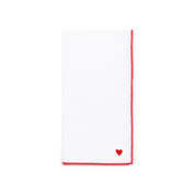 White Nazaré napkins with heart embroidery