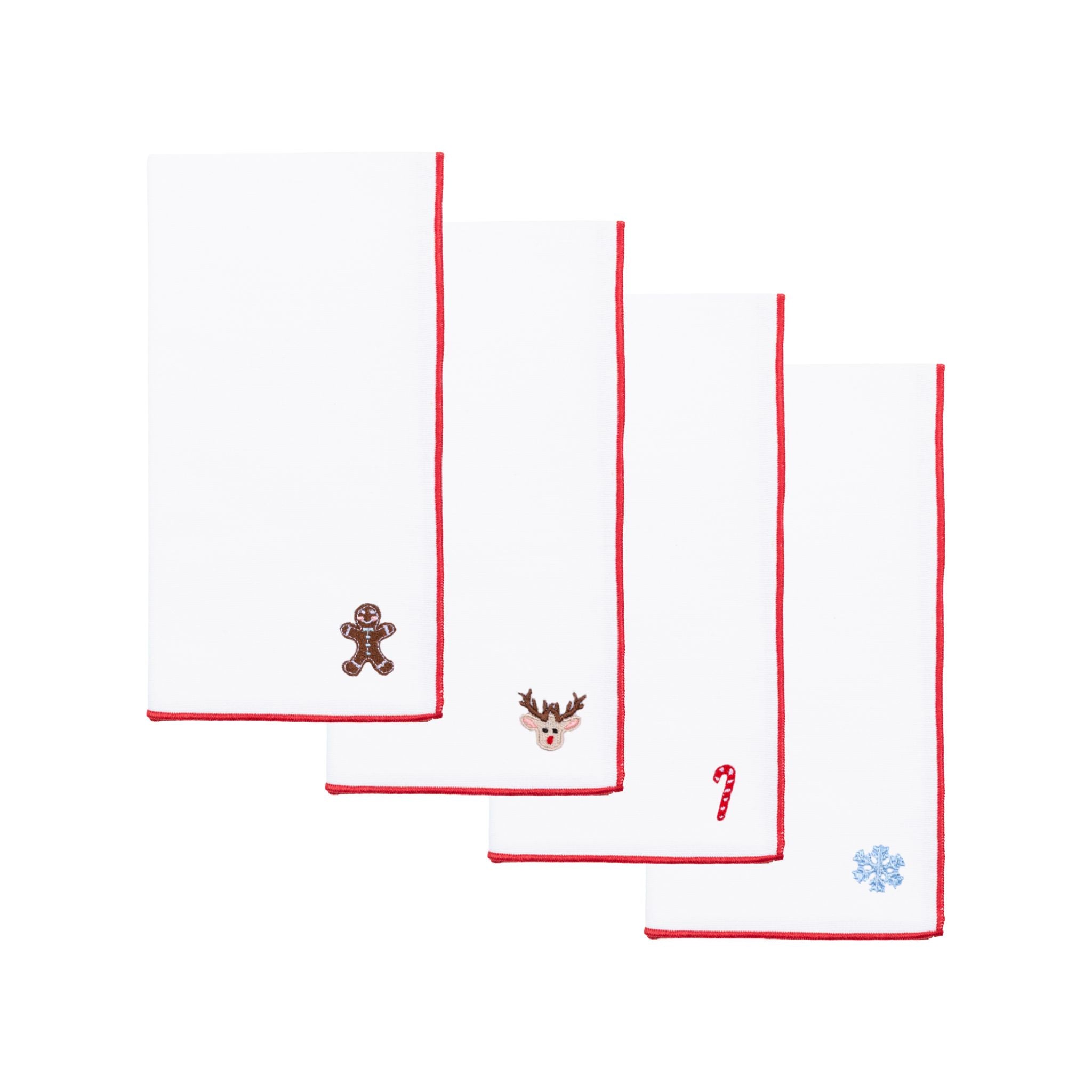 White Nazaré napkins with small christmas embroidery - Torres Novas