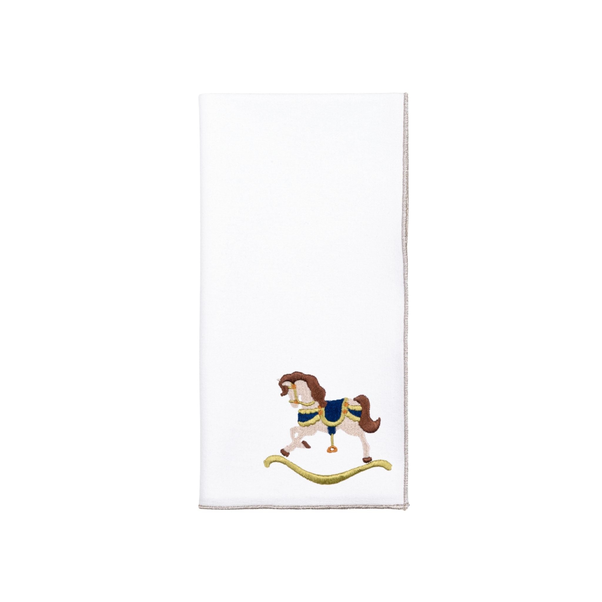 White Nazaré napkins with horse embroidery - Torres Novas