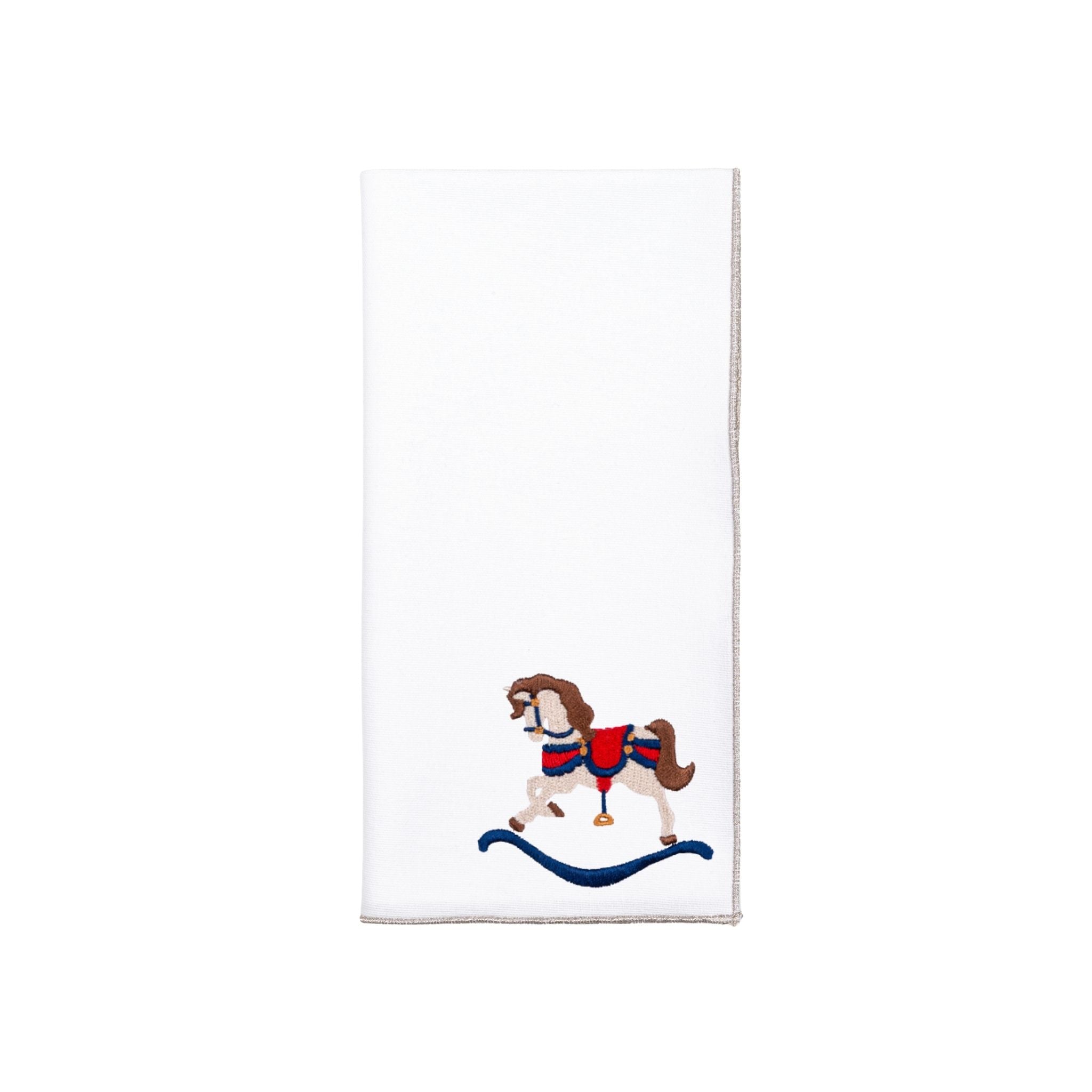 White Nazaré napkins with horse embroidery - Torres Novas