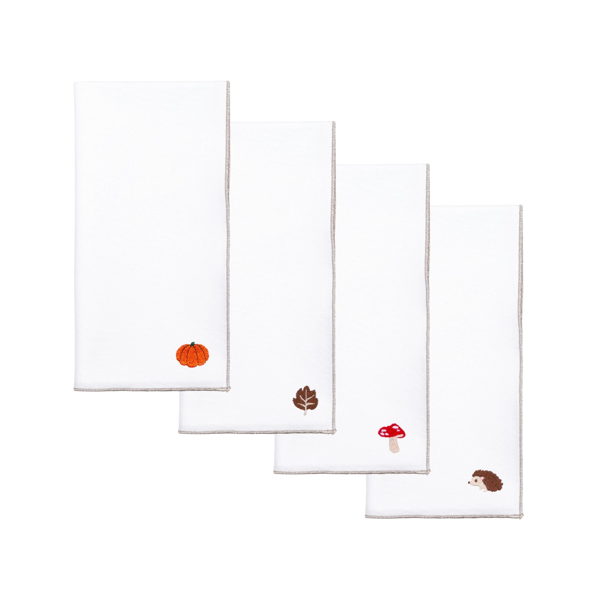 White Nazaré napkins with autumn embroidery