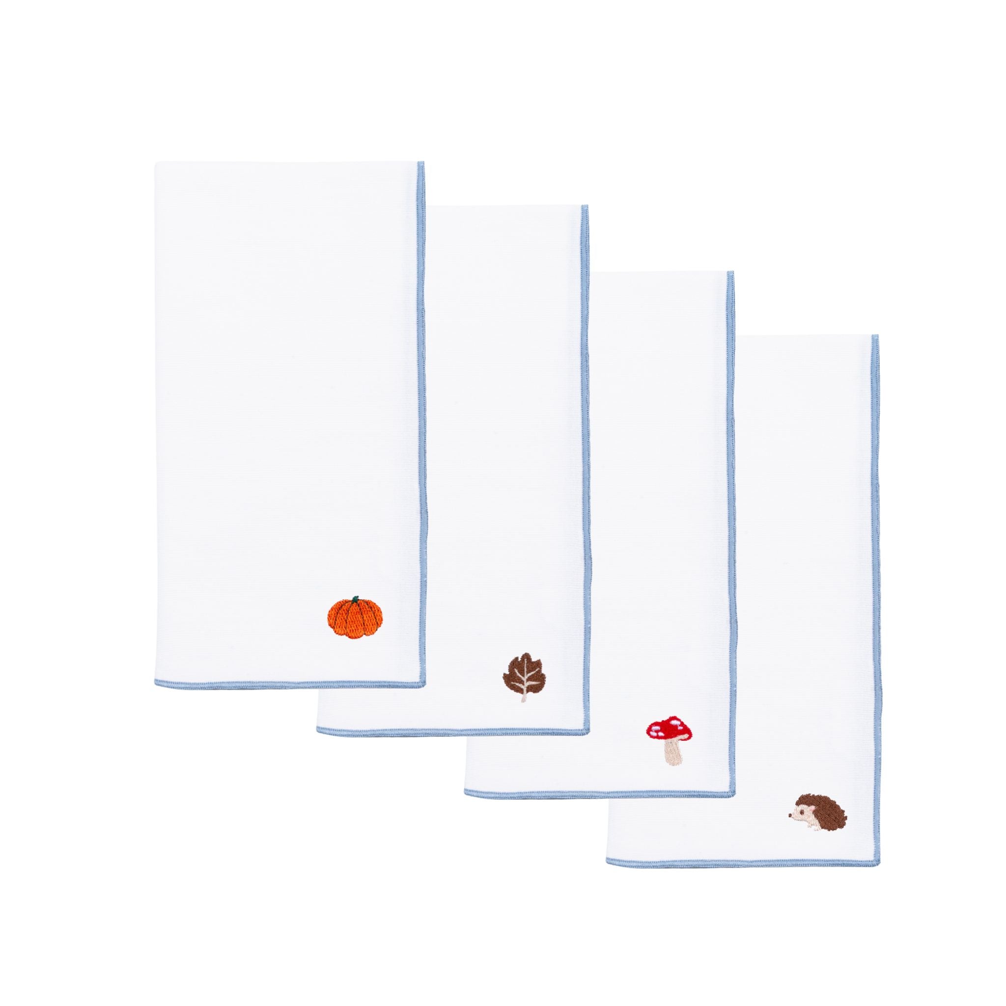 White Nazaré napkins with autumn embroidery