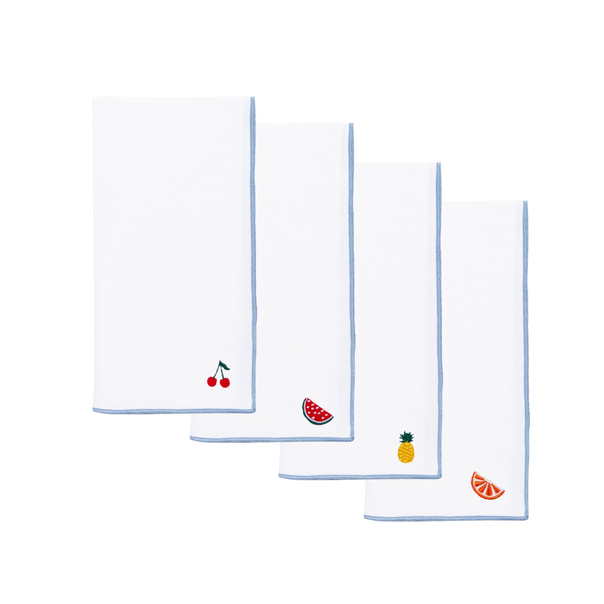 White Nazaré napkins with fruit embroidery - Torres Novas